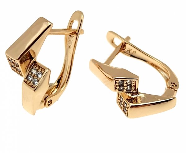 gold plated earrings with exclusive cubic zirconia