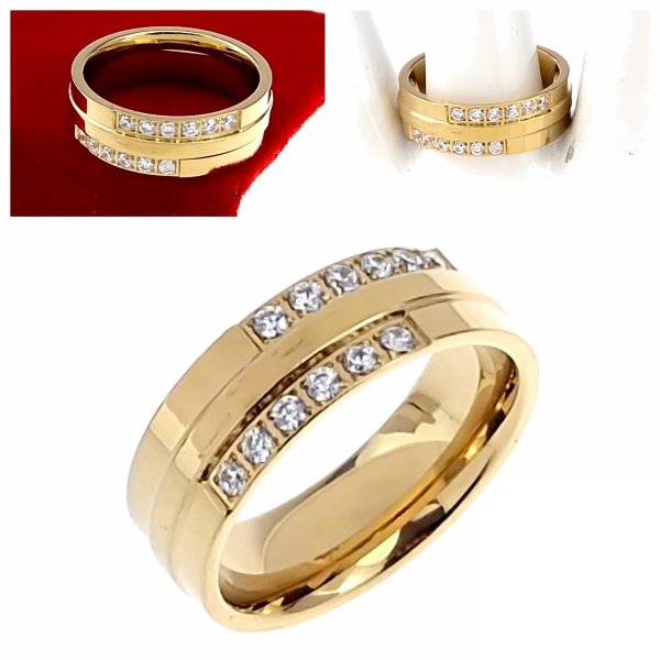 ring 19,00mm gold stainless steel