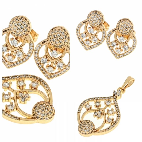 18k gold plated set pendant earrings xuping