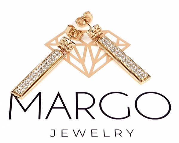 gold plated earrings with exclusive cubic zirconia