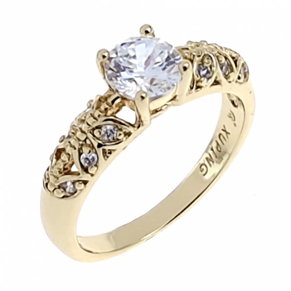 gold ring 18,60mm. gold-plated engagement xuping