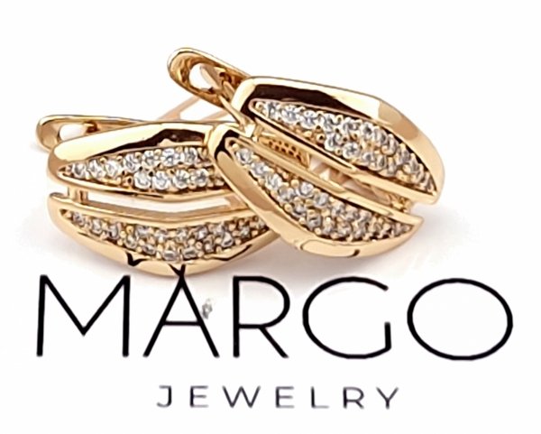 gold plated earrings with exclusive cubic zirconia