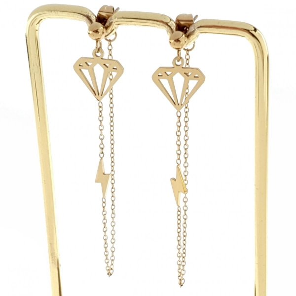 gold earrings made of stainless steel