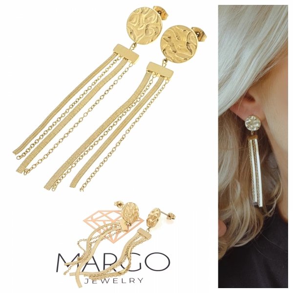 gold earrings made of stainless steel