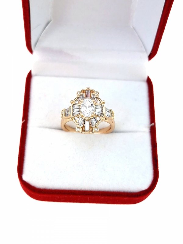 gold ring 18,60mm. gold-plated engagement xuping