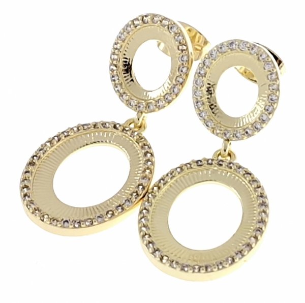 gold plated earrings with exclusive cubic zirconia