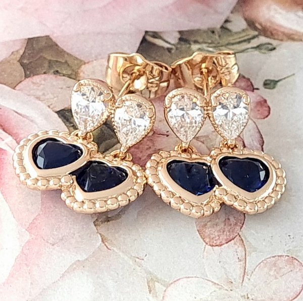 gold plated earrings with exclusive cubic zirconia