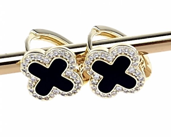 gold plated earrings with exclusive cubic zirconia