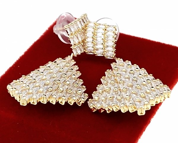 gold plated earrings with exclusive cubic zirconia