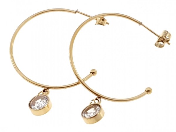 gold earrings made of stainless steel
