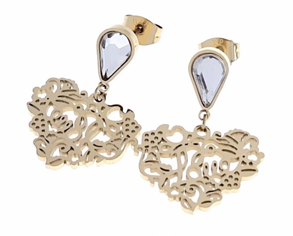 gold earrings made of stainless steel