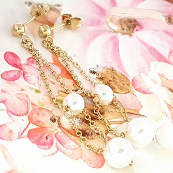 gold earrings made of stainless steel