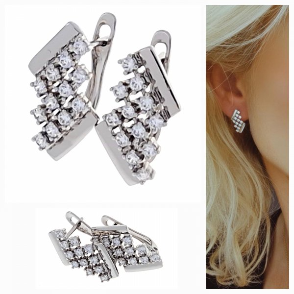 gold plated earrings with exclusive cubic zirconia