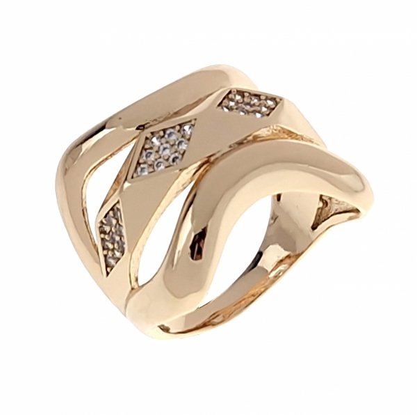 gold ring 18,60mm. gold-plated engagement xuping