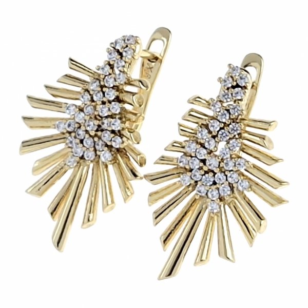 gold plated earrings with exclusive cubic zirconia