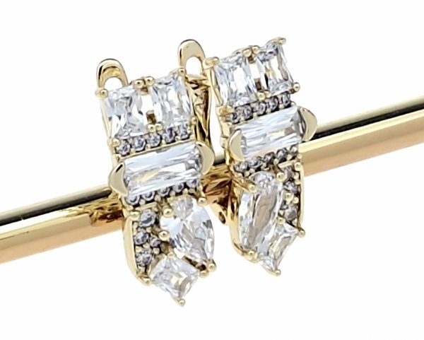 gold plated earrings with exclusive cubic zirconia
