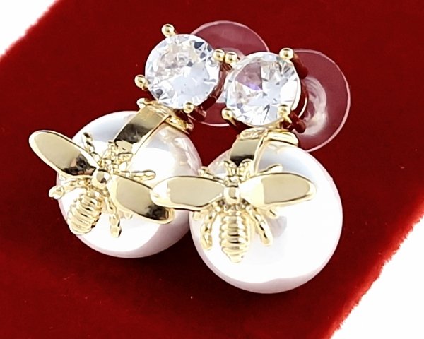 gold plated earrings with exclusive cubic zirconia