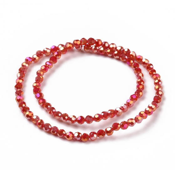 Glass beads faceted strands