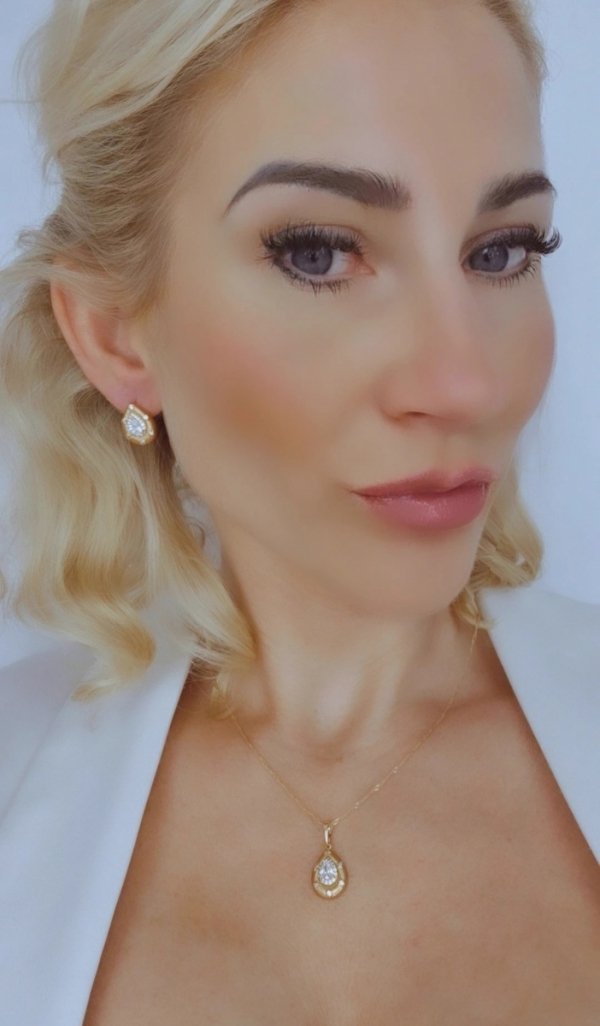 18k gold plated set pendant earrings xuping