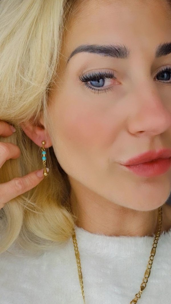 gold earrings made of stainless steel