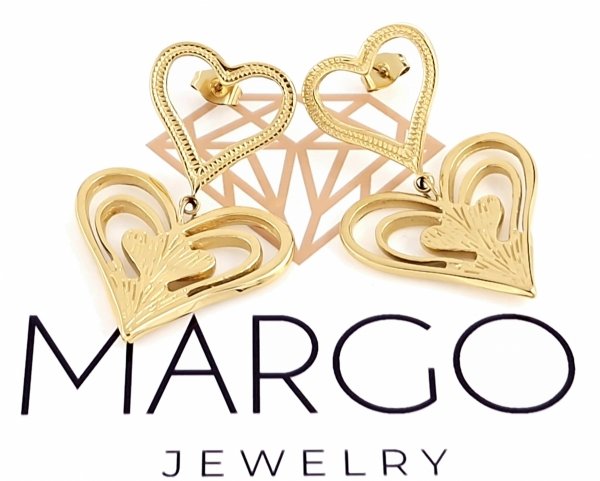 gold earrings made of stainless steel