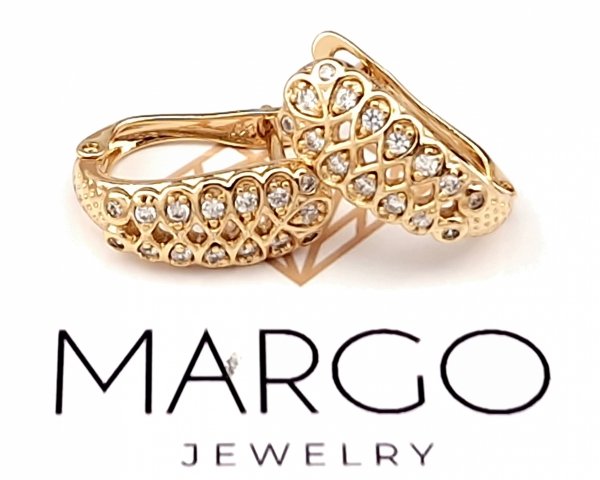 gold plated earrings with exclusive cubic zirconia