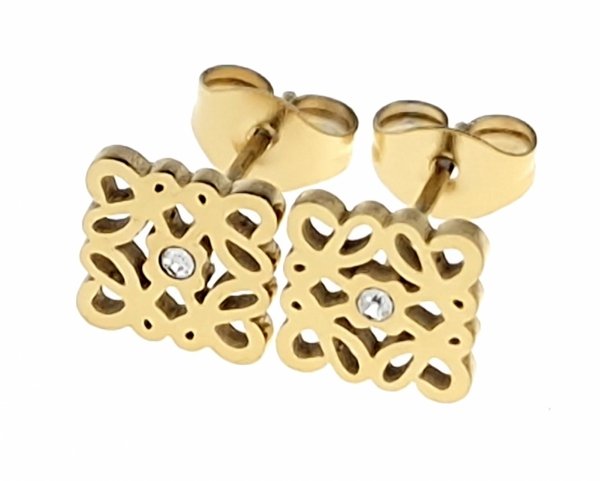 gold earrings made of stainless steel