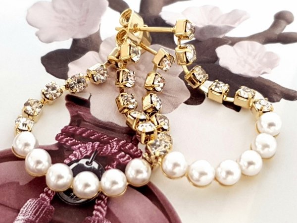 gold plated earrings with exclusive cubic zirconia