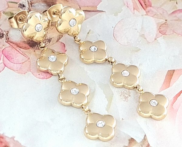 gold earrings made of stainless steel