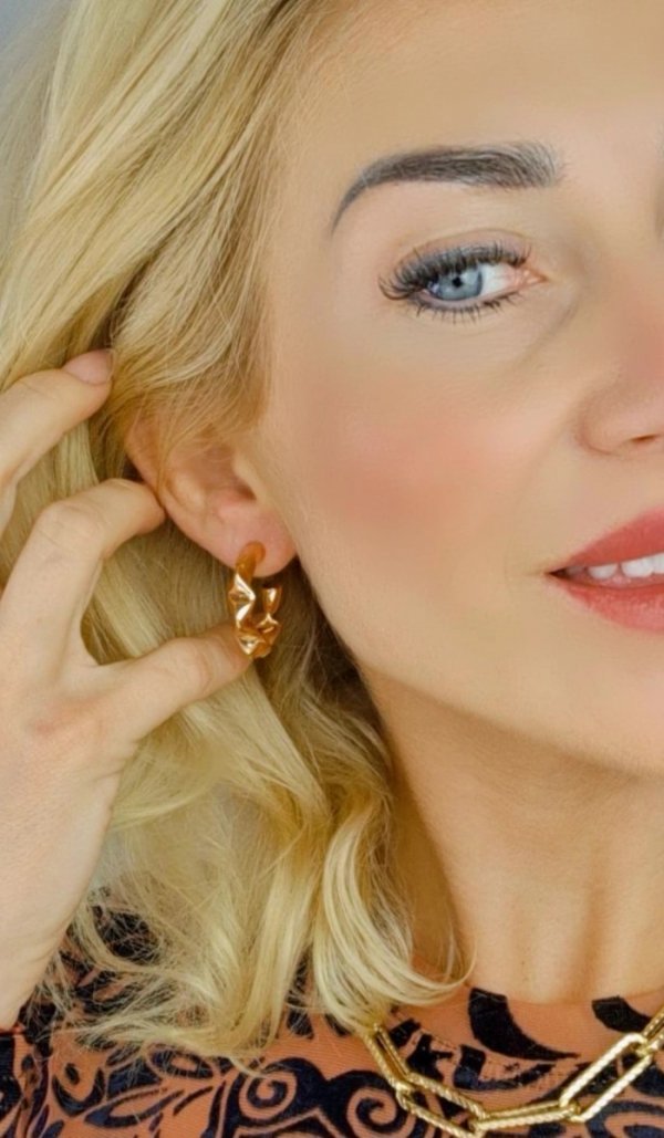 gold plated earrings with exclusive cubic zirconia