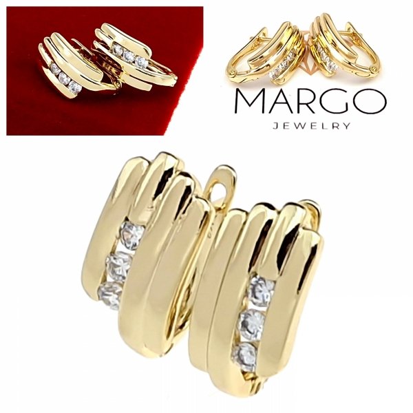 gold plated earrings with exclusive cubic zirconia