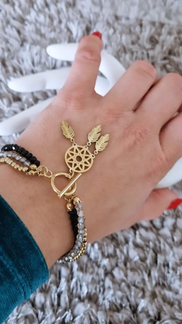 BRACELET GOLD CELEBRITY STAINLESS STEEL
