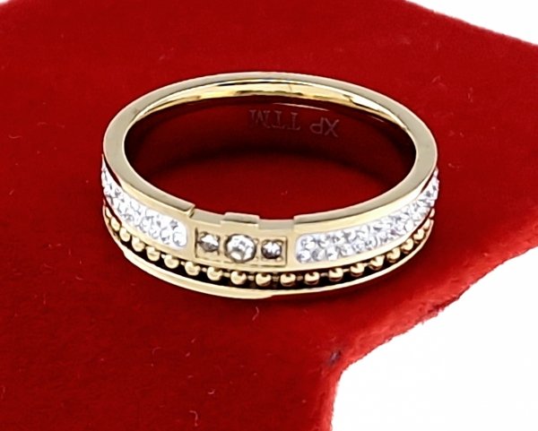 ring 19,00mm gold stainless steel