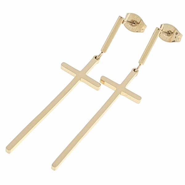 gold earrings made of stainless steel