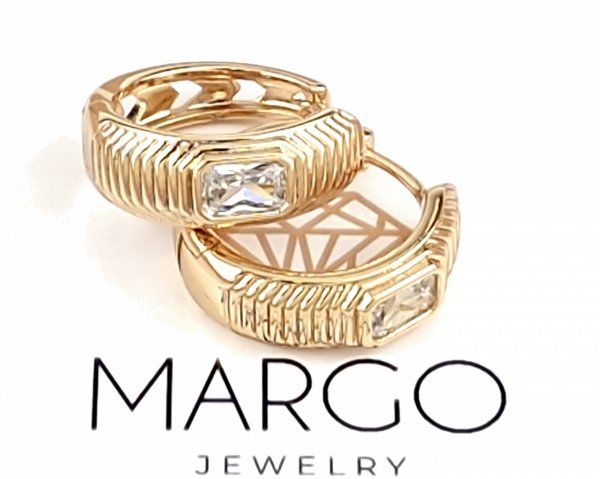 gold plated earrings with exclusive cubic zirconia