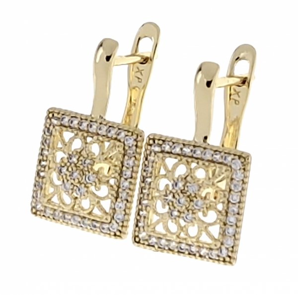 gold plated earrings with exclusive cubic zirconia