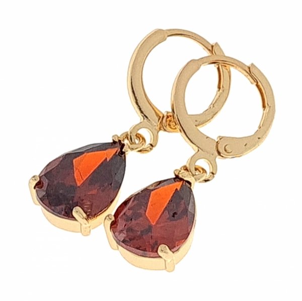 gold plated earrings with exclusive cubic zirconia