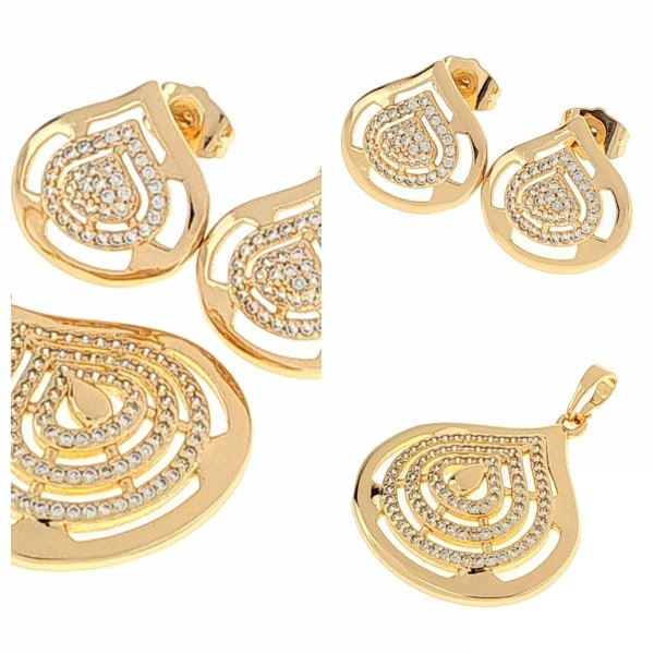 18k gold plated set pendant earrings xuping