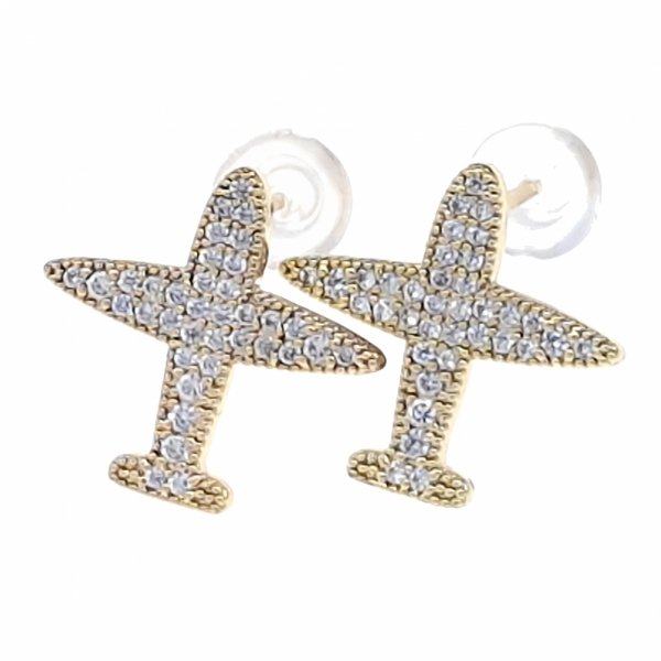 gold plated earrings with exclusive cubic zirconia