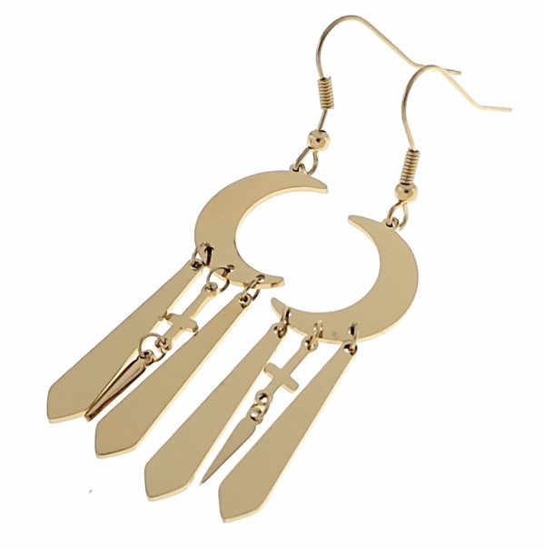 gold earrings made of stainless steel