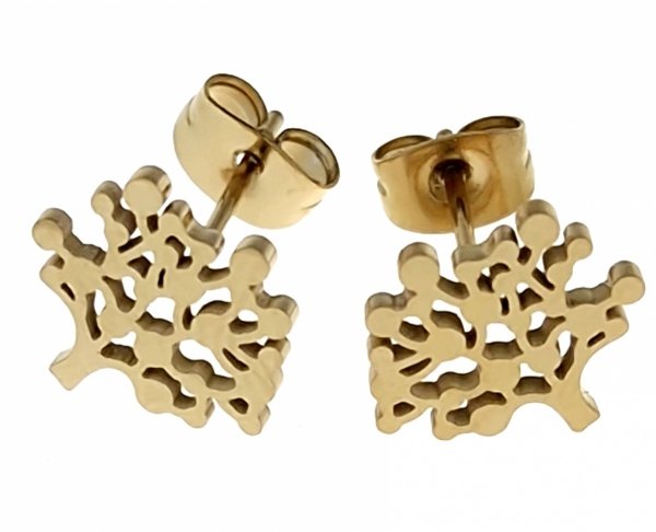 gold earrings made of stainless steel