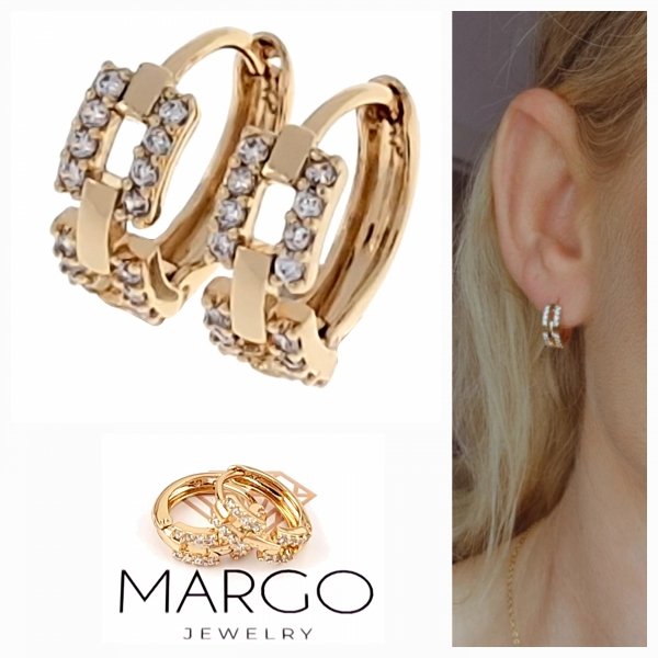 gold plated earrings with exclusive cubic zirconia