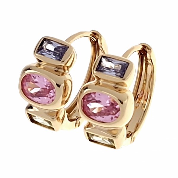 gold plated earrings with exclusive cubic zirconia