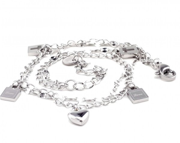 BRACELET, SILVER CELEBRITY STAINLESS STEEL