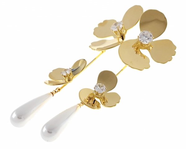 gold plated earrings with exclusive cubic zirconia
