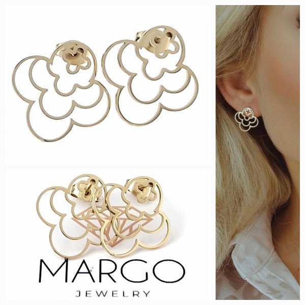 gold earrings made of stainless steel