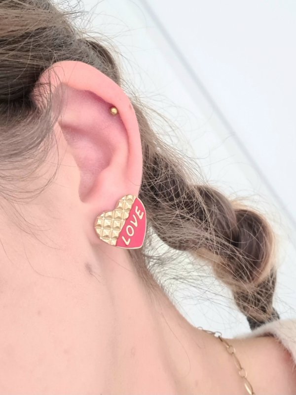 gold earrings made of stainless steel