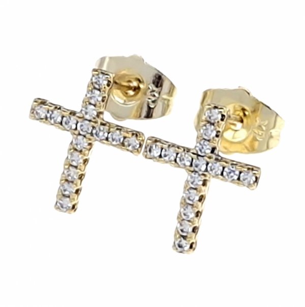 gold plated earrings with exclusive cubic zirconia