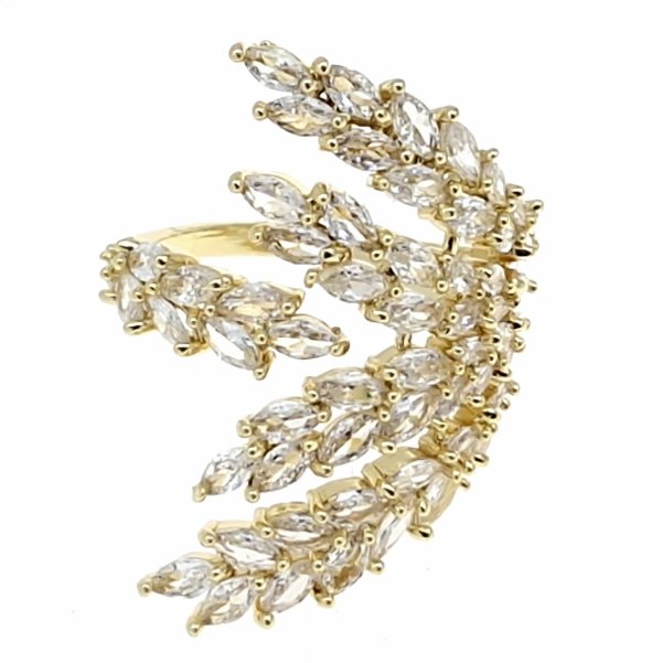 gold ring 17,00mm. gold-plated engagement xuping