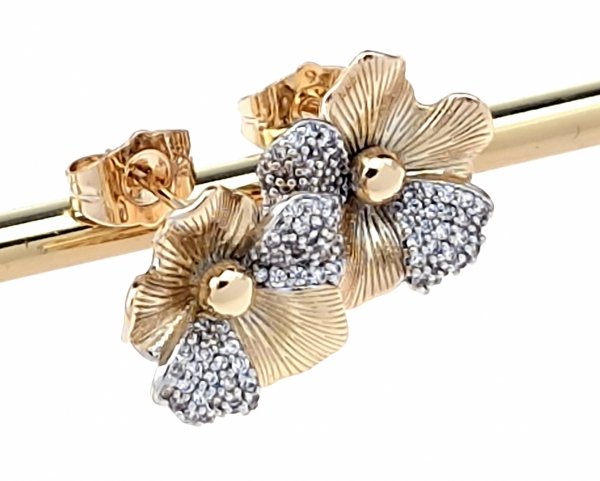 gold plated earrings with exclusive cubic zirconia